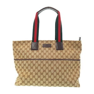 GUCCI Mothers GG Canvas Web Handle Diaper Tote Bag Brown